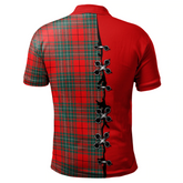 Clan Cheyne Tartan Polo Shirt - Lion Rampant And Celtic Thistle Style SX78 Cheyne Tartan Tartan Polo